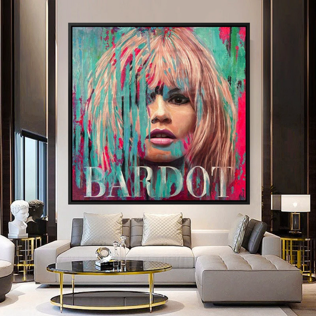 Brigitte Bardot In The Red Canvas Art-GraffitiWallArt