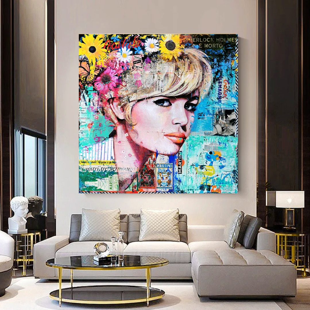 Brigitte Bardot Pop Art Canvas Wall Art - Revamp your office space-GraffitiWallArt