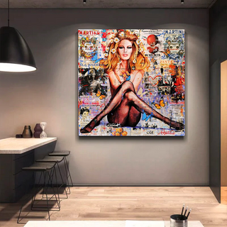 Brigitte Bardot Pop Art Canvas Wall Art - Revamp your office space-GraffitiWallArt