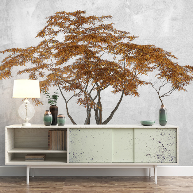 Brown Spread 3D Tree Wallpaper Murals: Enhance Your Space-GraffitiWallArt