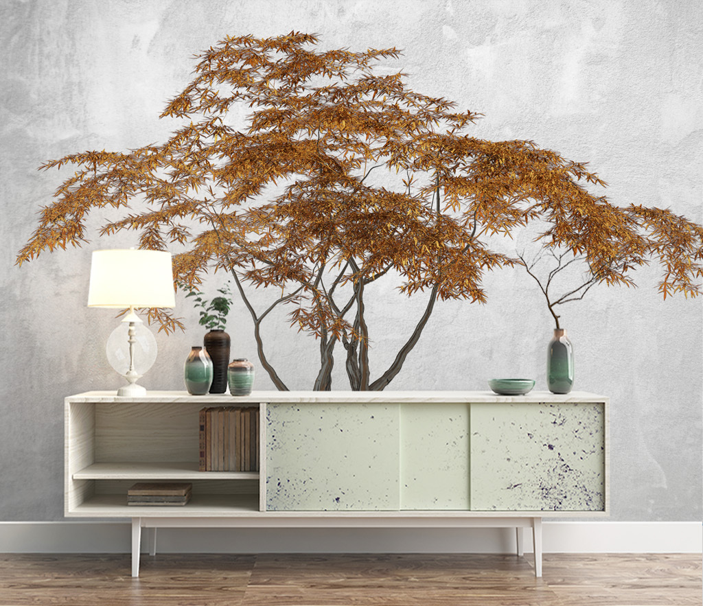 Brown Spread 3D Tree Wallpaper Murals: Enhance Your Space-GraffitiWallArt