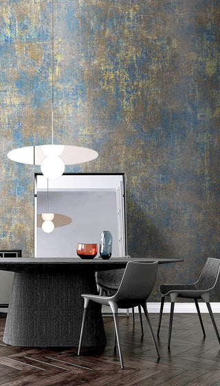 Brushed Blues Abstract Wallpaper Mural-GraffitiWallArt