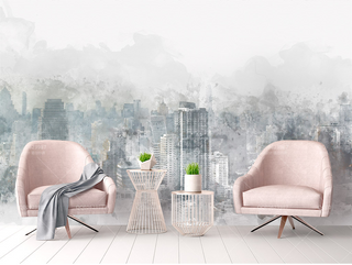 Buildings Abstract Art Wallpaper Murals-GraffitiWallArt