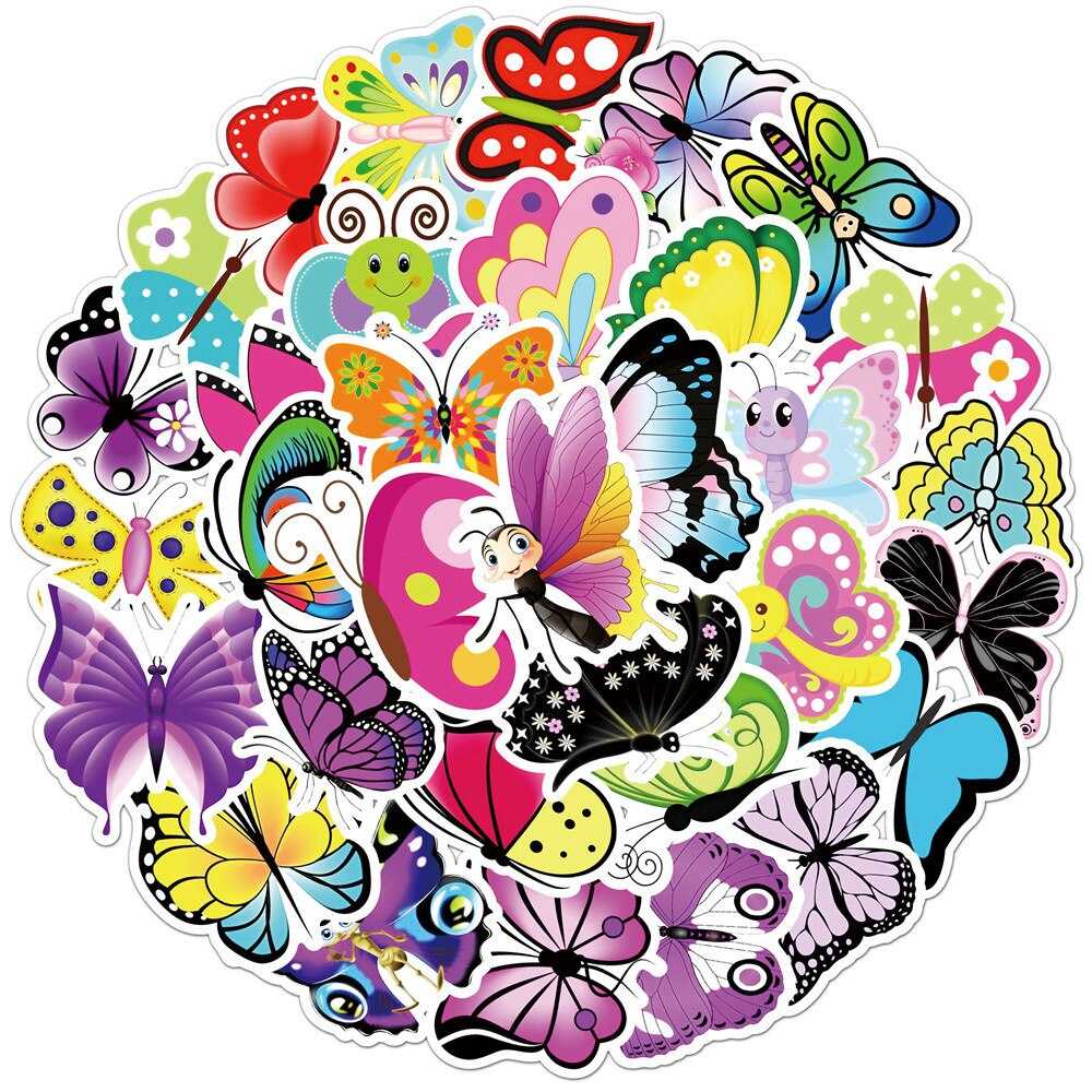 Bundle of Beautiful Butterfly Waterproof Stickers-GraffitiWallArt