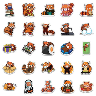 Bundle of Cute Red Panda Waterproof Stickers-GraffitiWallArt