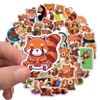 Bundle of Cute Red Panda Waterproof Stickers-GraffitiWallArt