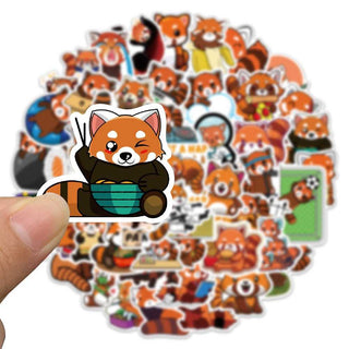 Bundle of Cute Red Panda Waterproof Stickers-GraffitiWallArt