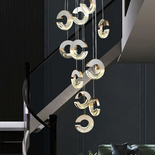 C-shaped Crystal Chandelier: Elegant Lighting Fixture-GraffitiWallArt