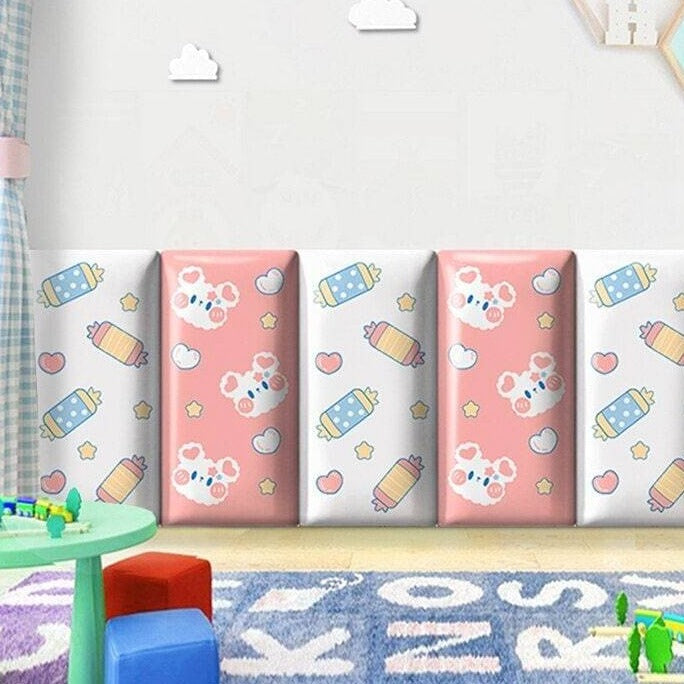 Candies Design Toddlers Wall Protection, Wall Panels-GraffitiWallArt