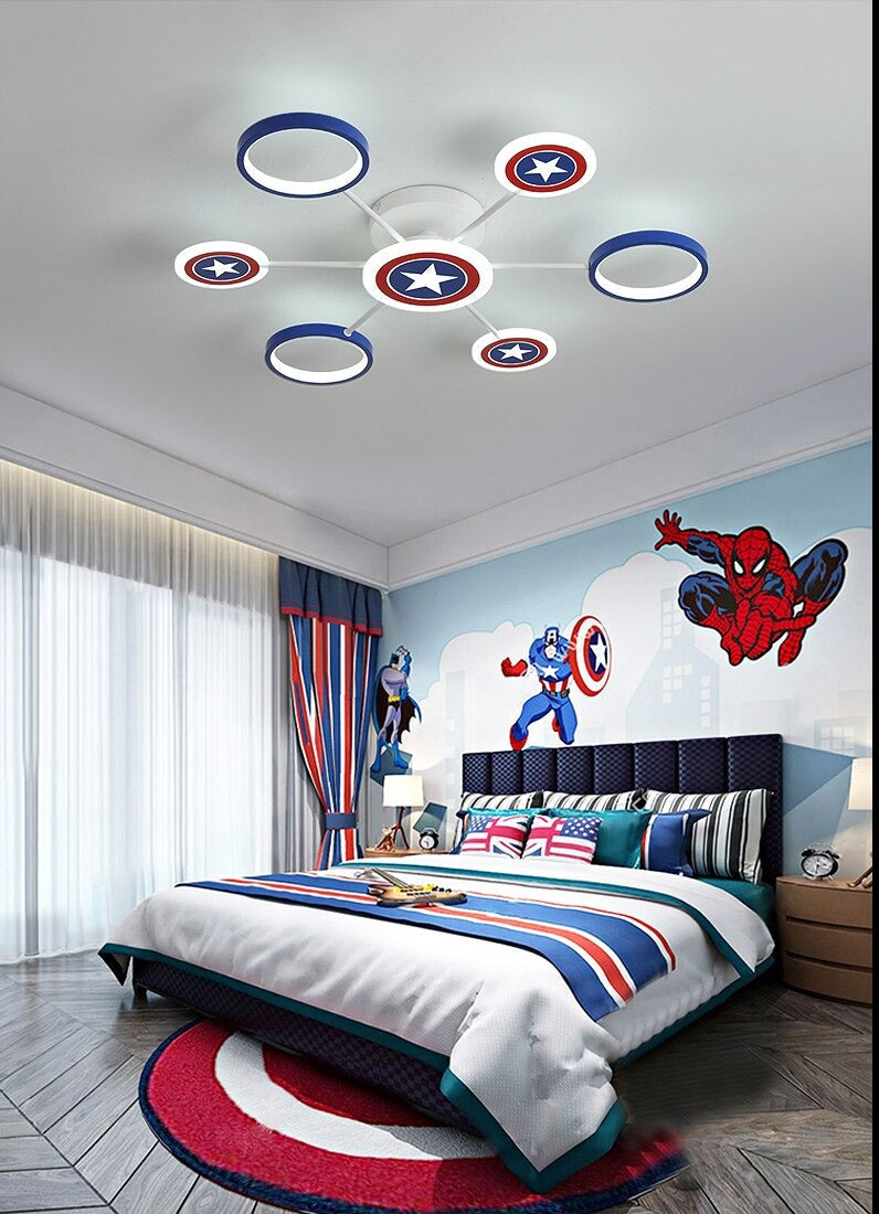 Captain America Kids Lighting Chandelier-GraffitiWallArt