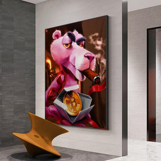 Captivating Pink Panther - Nostalgic Cartoon Canvas-GraffitiWallArt