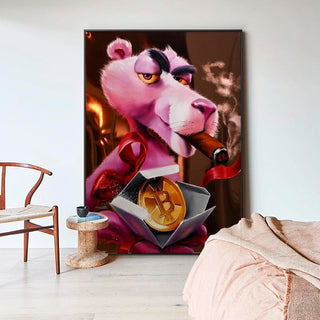 Captivating Pink Panther - Nostalgic Cartoon Canvas-GraffitiWallArt