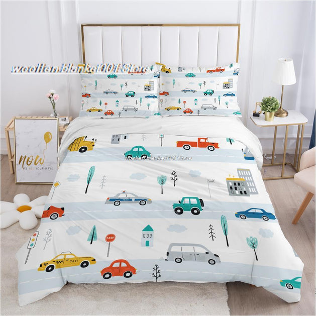 Cars Bedding Set for Kids Room - Stylish and Comfortable-GraffitiWallArt