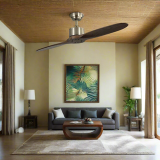 Solid Wooden Blade Ceiling Fan 60 Inch with Remote - GraffitiWallArt