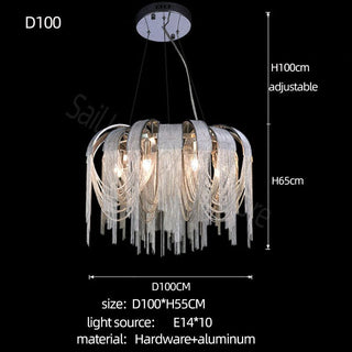 Chain Chandelier: Elegant Lighting Fixture for Modern Spaces-GraffitiWallArt