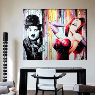 Chaplin Charlie Canvas Wall Art-GraffitiWallArt