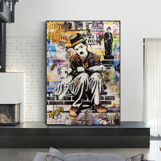 Charlie Chaplin Canvas Wall Art-GraffitiWallArt