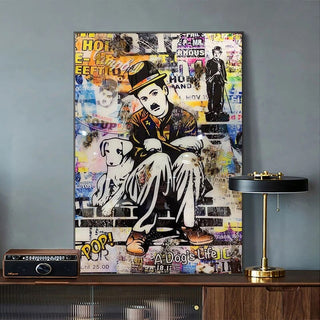 Charlie Chaplin Canvas Wall Art-GraffitiWallArt