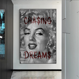 Chasing Dreams: Marilyn Monroe Canvas Wall Art-GraffitiWallArt