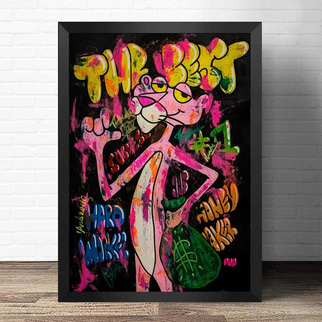 Chic Cartoon Decor - Pink Panther Poster Art