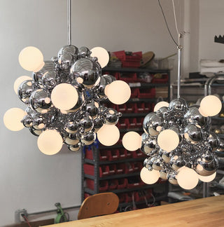 Chrome Bubble LED Pendant Light-GraffitiWallArt