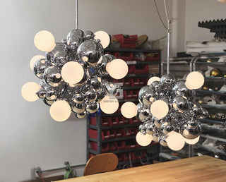 Chrome Bubble LED Pendant Light-GraffitiWallArt