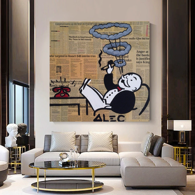 Cigar Hoops: Mr Monopoly Canvas Wall Art