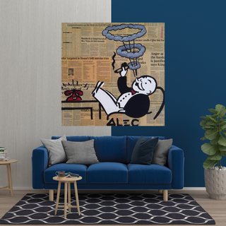 Cigar Hoops: Mr Monopoly Canvas Wall Art-GraffitiWallArt