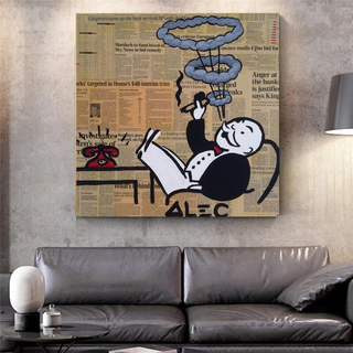 Cigar Hoops: Mr Monopoly Canvas Wall Art-GraffitiWallArt