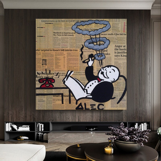 Cigar Hoops: Mr Monopoly Canvas Wall Art-GraffitiWallArt