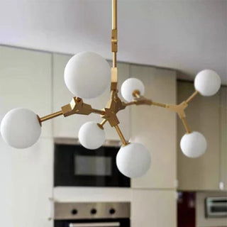 Circular Glass Ball Molecule Chandelier Lighting-GraffitiWallArt