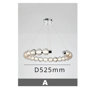 Circular Ring Chrome LED Pearl Chandelier-GraffitiWallArt