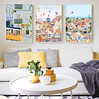 Cityscape Canvas Wall Art - Turkey UK Paris Italy Portugal USA and Sydney Landscapes-GraffitiWallArt