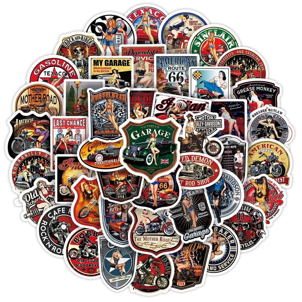 Classic Cars Stickers Pack - Vintage Auto Collection-GraffitiWallArt