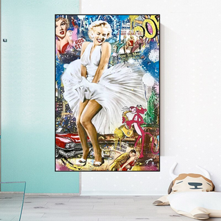 Classic Graffiti: Marilyn and Pink Panther Wall Art-GraffitiWallArt