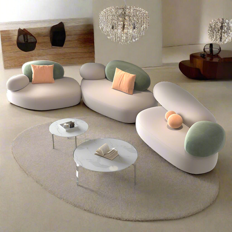 Cloud Puff Designer Sofa Set: Show-Stopping Furniture-GraffitiWallArt