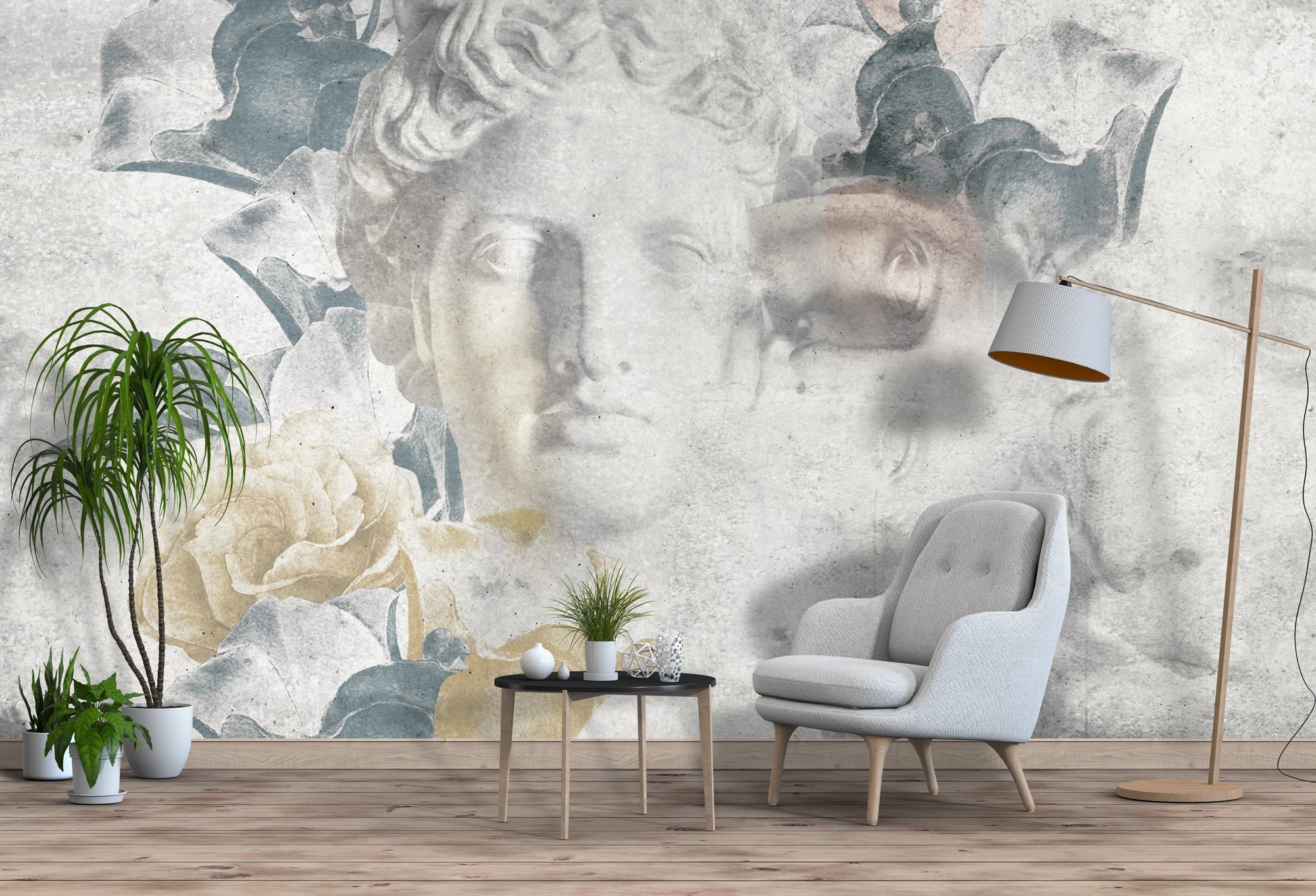 Clouds Face Wallpaper Mural - Captivating Designs for Walls-GraffitiWallArt