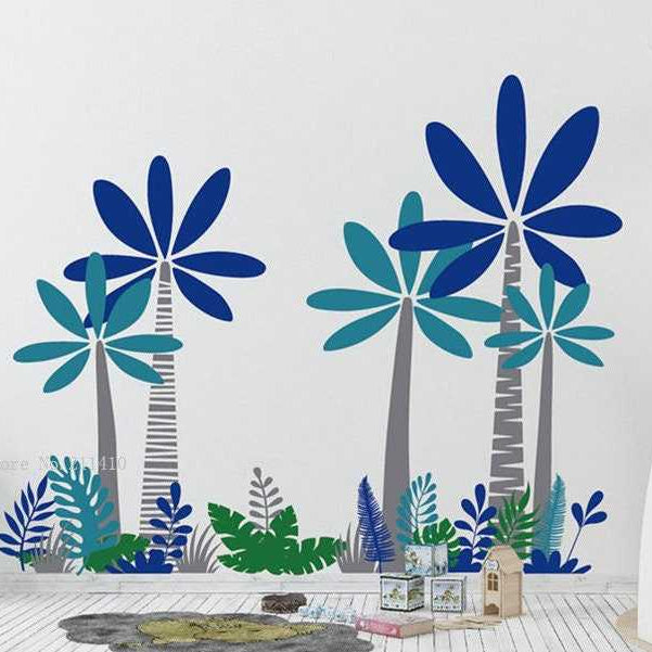 Coconut Tree Wall Decal: Vibrant and Stylish Design-GraffitiWallArt