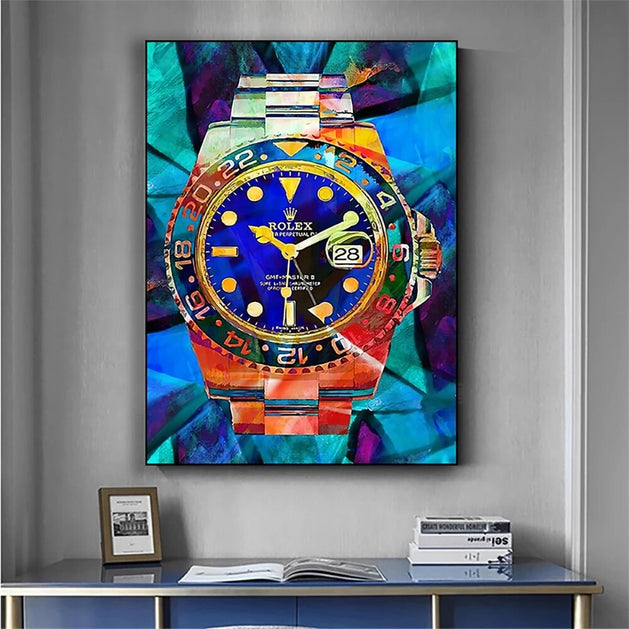 Colorful Abstract Watch Canvas Painting for Home Decor-GraffitiWallArt