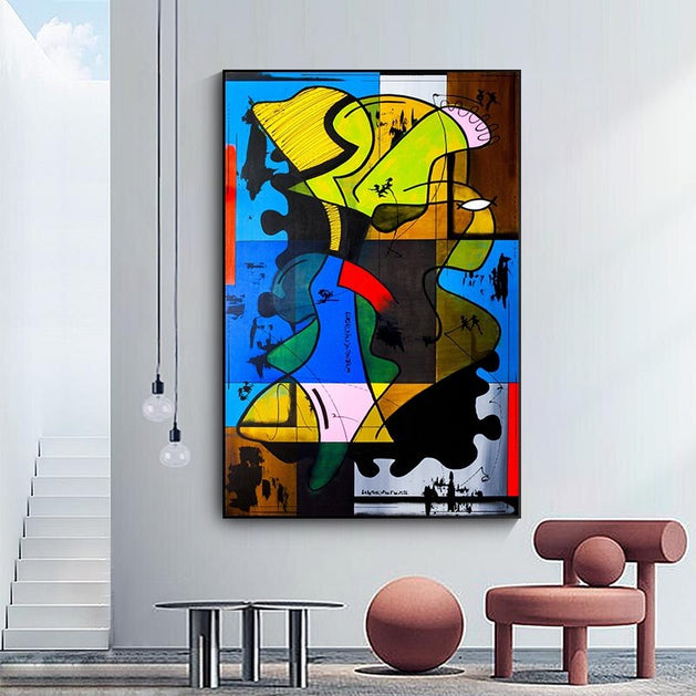 Colourful Abstract Canvas Wall Art: Vibrant Décor-GraffitiWallArt