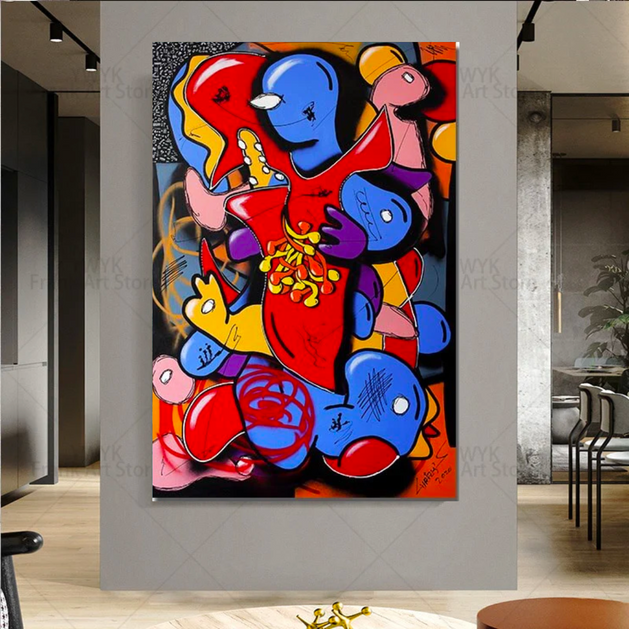 Colourful Abstract Canvas Wall Art: Vibrant Designs-GraffitiWallArt