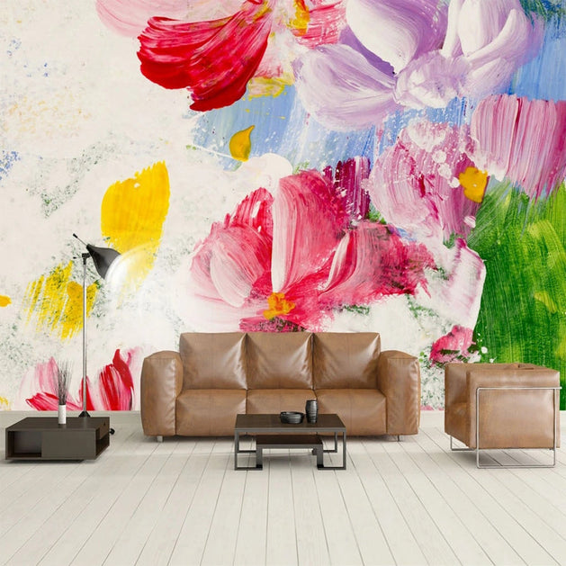 Colourful Flowers Wallpaper - Vibrant Floral Prints-GraffitiWallArt