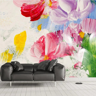 Colourful Flowers Wallpaper - Vibrant Floral Prints-GraffitiWallArt