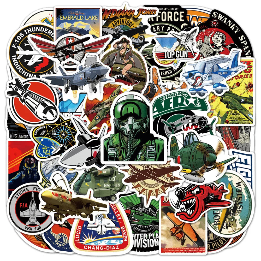 Combat Aircraft Pilot Stickers Pack-GraffitiWallArt