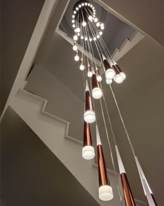 Cone Tubes Staircase Chandelier-GraffitiWallArt