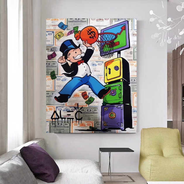 Control Your Finances with Mr Monopoly Canvas Wall Art-GraffitiWallArt