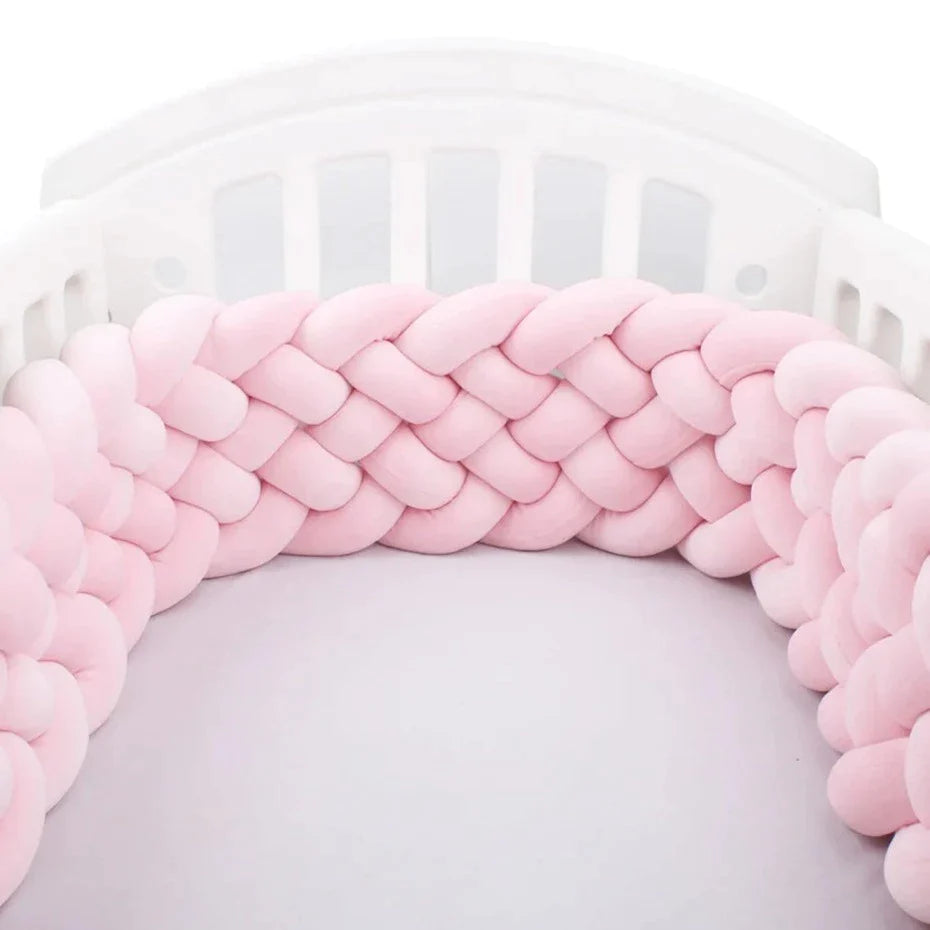 Cot Bumper Pink 6 Knotted Dual-GraffitiWallArt