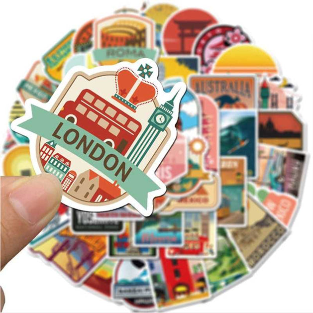 Countries Famous Buildings Stickers Pack – Iconic Landmarks-GraffitiWallArt