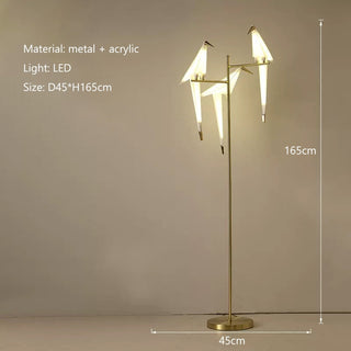 Crane The Bird LED Floor Lamp: Illuminate in Style-GraffitiWallArt