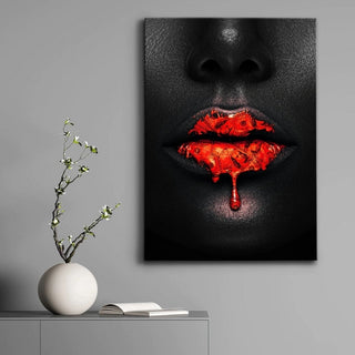 Creative Red Lips Dollar Canvas Wall Art-GraffitiWallArt